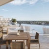 a pool overlooking a city
